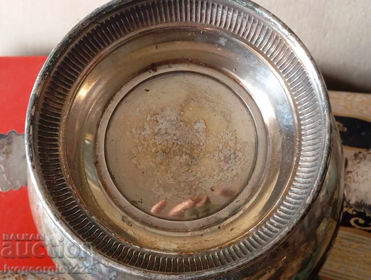 Επάργυρο μπολ, φρουτιέρα με καπάκι σε στυλ αρ ντεκό - 7