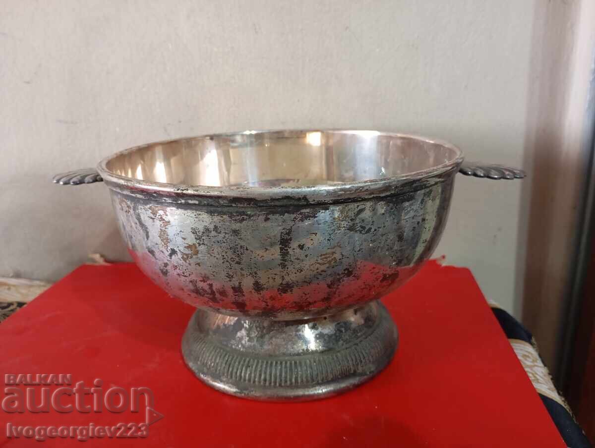 Ασημένιο μπολ, φρουτιέρα σε στυλ αρ ντεκό