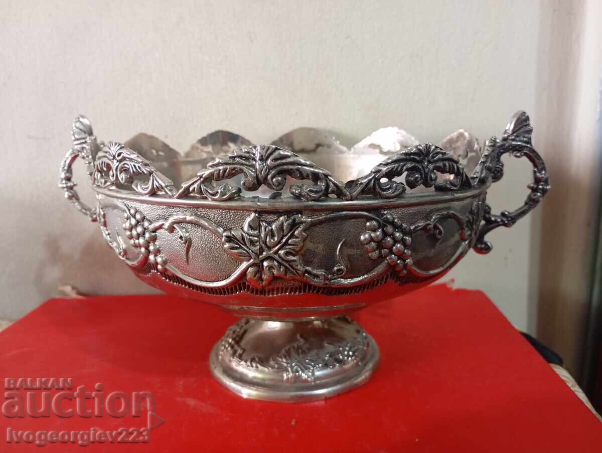 Bol argintat, fructieră stil Art Deco Bol argintat, fructieră stil Art Deco