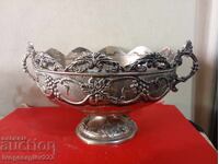 Silver-plated bowl, Art Deco style fruit bowl