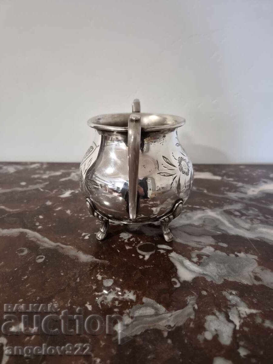 Silver plated metal sugar bowl!!! - 5