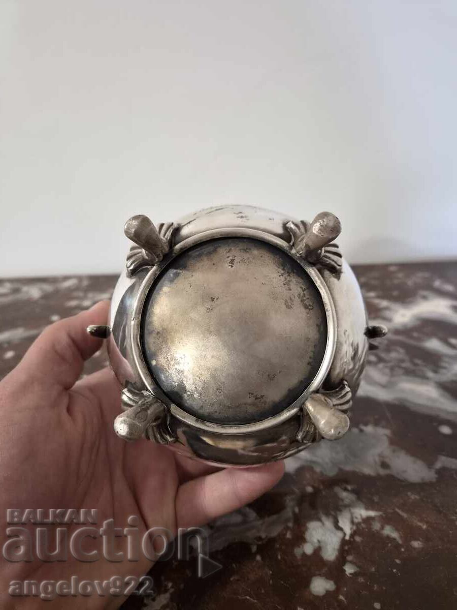 Silver plated metal sugar bowl!!! - 6