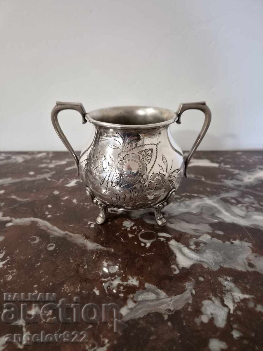 Silver plated metal sugar bowl!!!