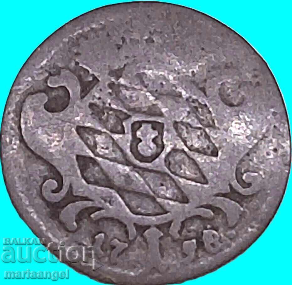 Livrarea 1 kreĭtser 1758 Bavariya Germaniya Maksimilian Ĭozef Rar