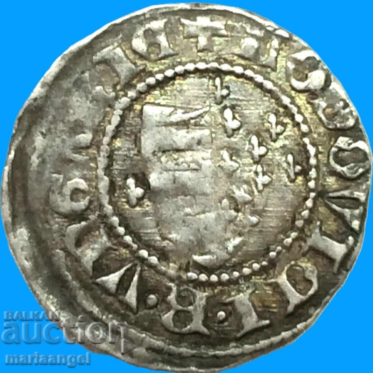 Hungary 1 denarius Louis I silver - small and rare - 6 Hungary 1 denarius Louis I silver - small and rare - 6