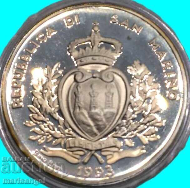 Сан Марино 1993 1000 лири 14.6г 835 проба сребро PROOF с цена € 53.00 | 103.66 лв. Сан Марино 1993 1000 лири 14.6г 835 проба сребро PROOF с цена € 53.00 | 103.66 лв.