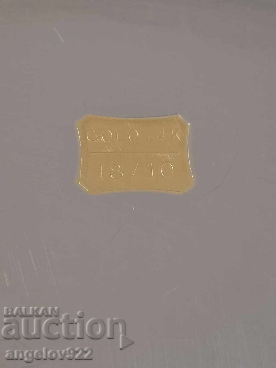 Metal tray with 24 carat gold plating on the edges!!! - 5 Metal tray with 24 carat gold plating on the edges!!! - 5