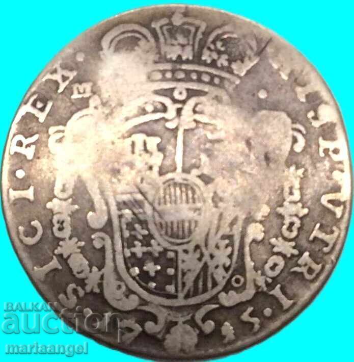 Napoli Tarì 1715 Italia Carlo VI 3,53g argint - 6