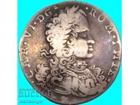 Неапол Тари 1715 Италия Карло VI  3,53г сребро