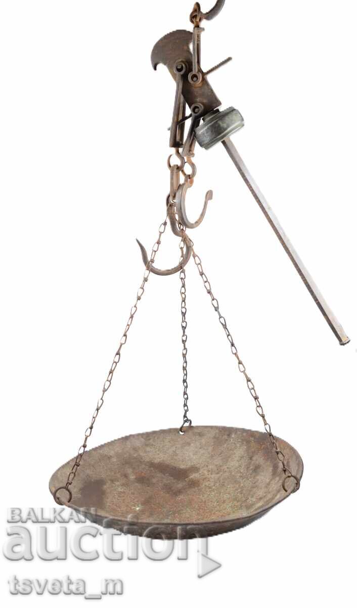 Antique forged balance scale palanca