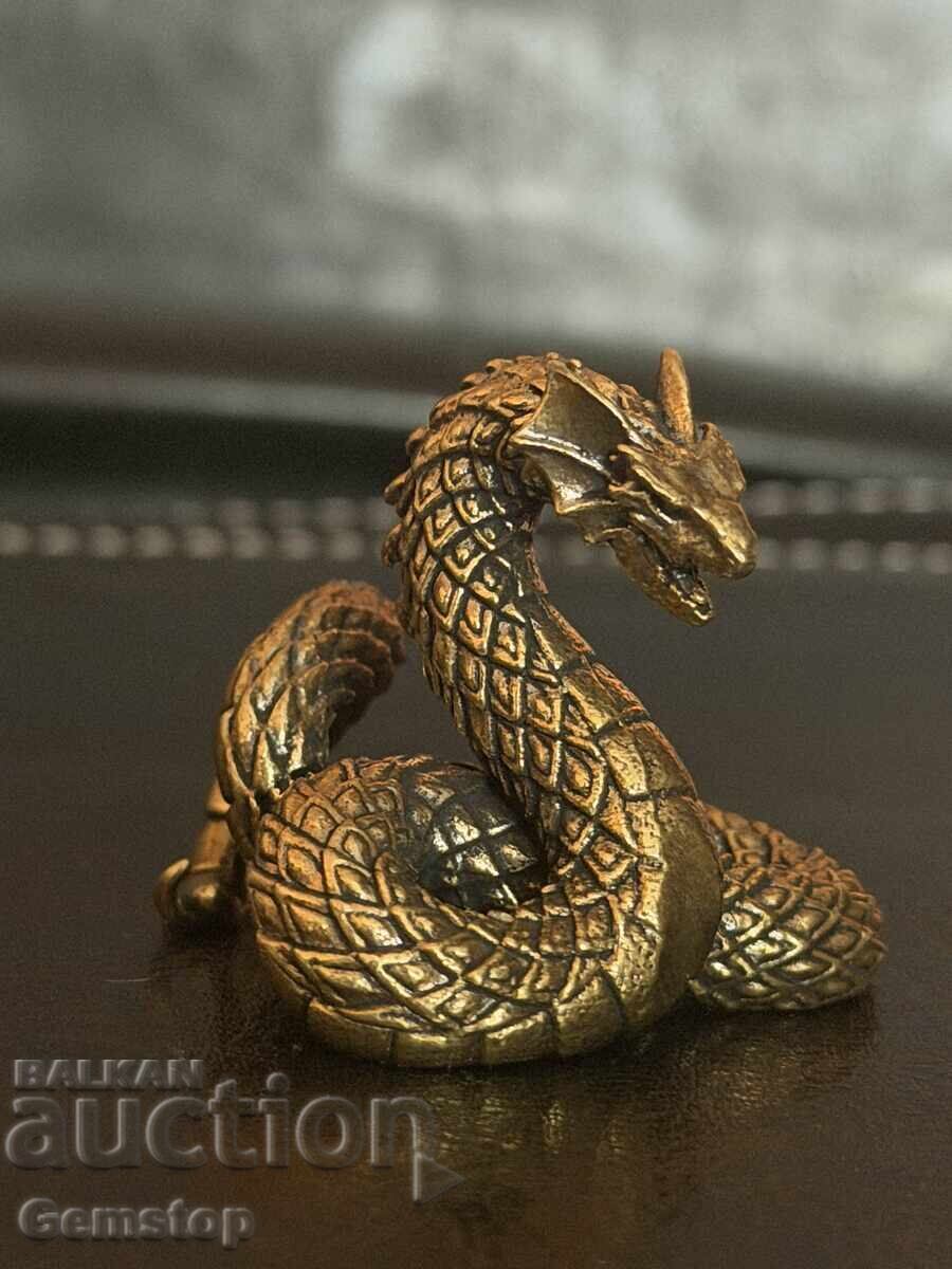Licitație BZTS! 60gr figurină stilizată din bronz, dragon oceanic de la 1st!