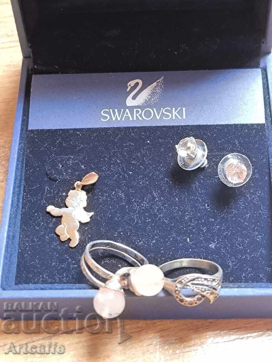 Lot de bijuterii din argint și Swarovski – Cuart roz și Zirconiu cu preț € 55.00 | 107.57 BGN
