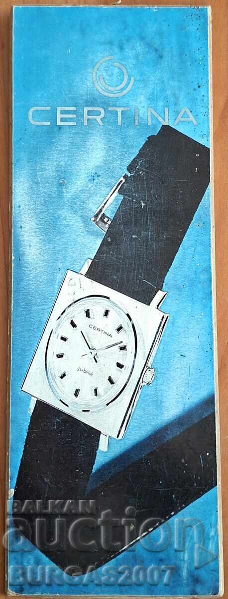 Vechi anunț pentru ceasuri CERTINA, anii 1960