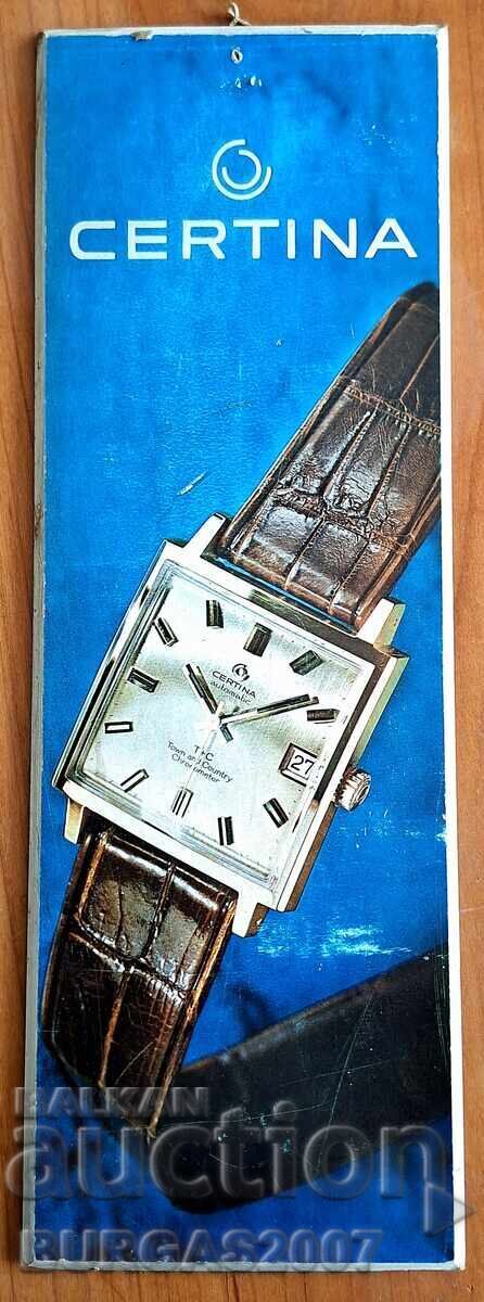 Vechi anunț pentru ceasuri CERTINA, anii 1960