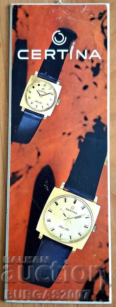 Vechi anunț pentru ceasuri CERTINA, anii 1960