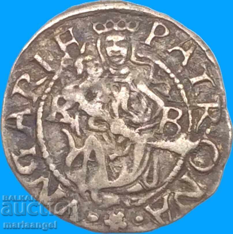 Ουγγαρία Δηνάριο 1576 Μαξιμιλιανός Β' Αγία Μαρία/Θυρεός ασήμι - 5