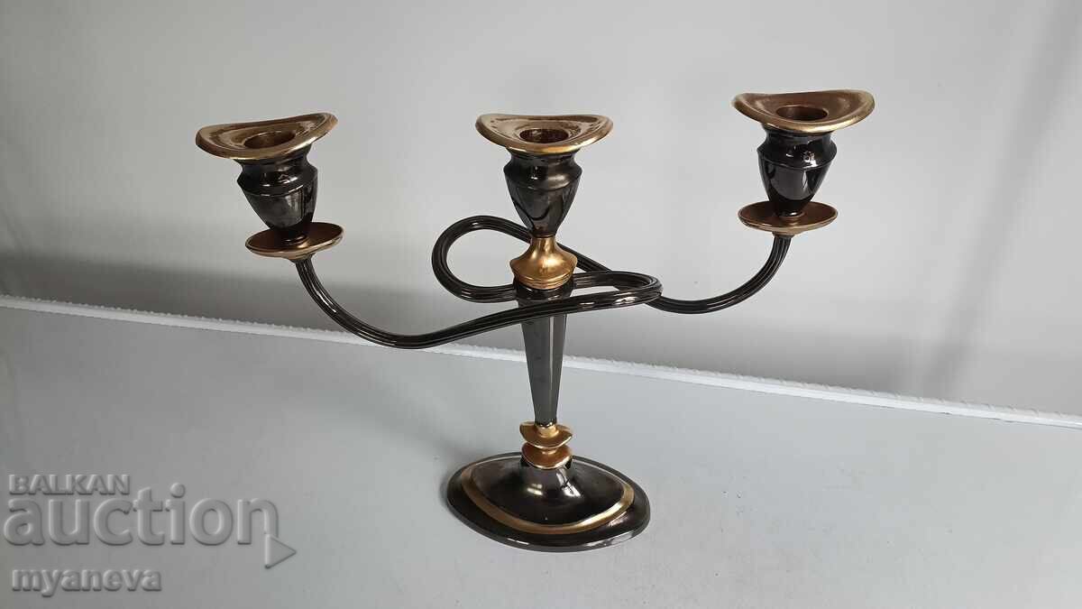 Δημοπρασία Vintage, μεταλλικό, γερμανικό κηροπήγιο (καντηλέρ) με τρία μπράτσα