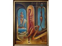 Tablou "Idolul", suprarealism, art. M. Rafailov