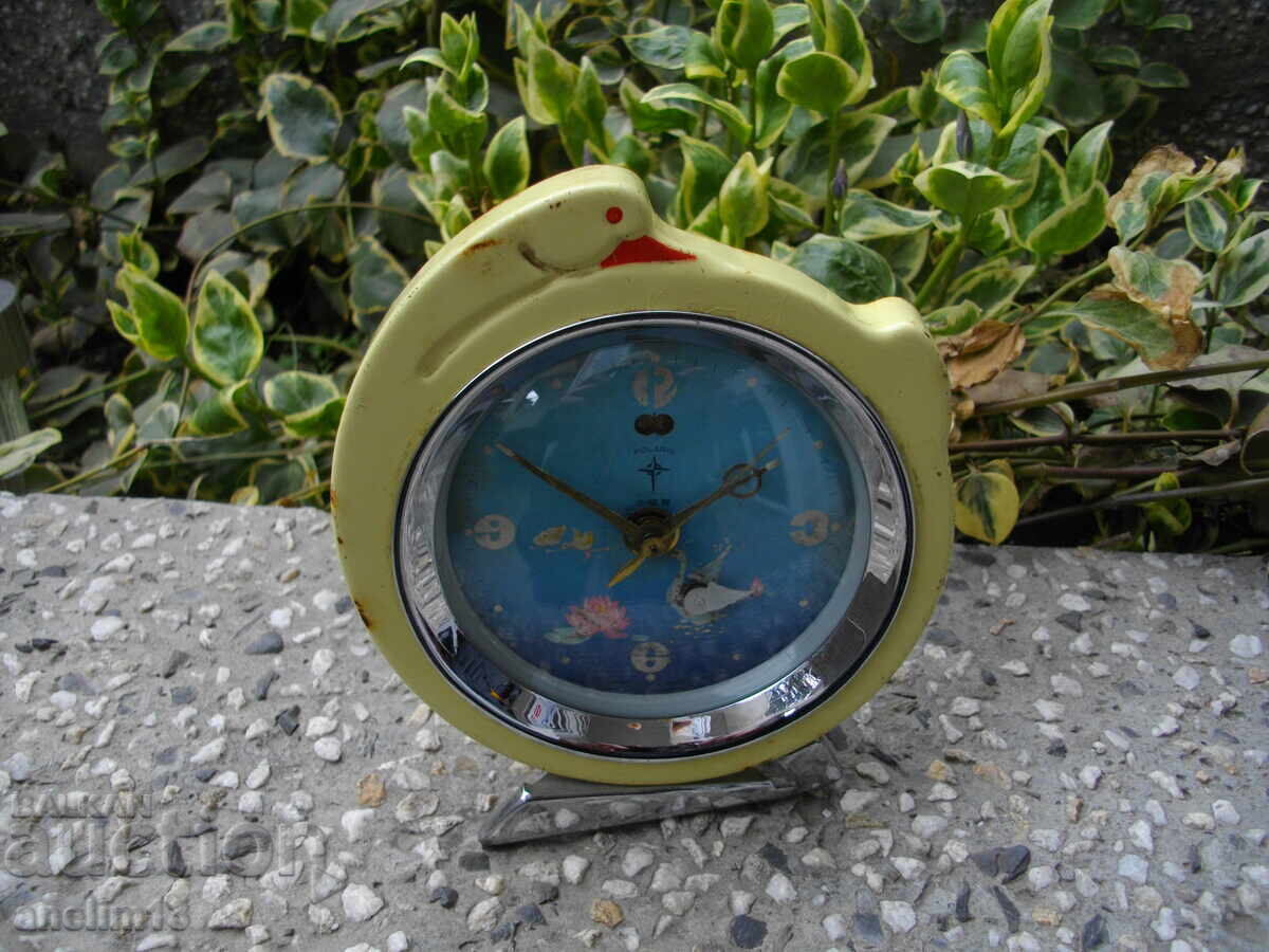 Δημοπρασία Συλλεκτικό επιτραπέζιο ρολόι-ξυπνητήρι με σχήμα κύκνου POLARIS