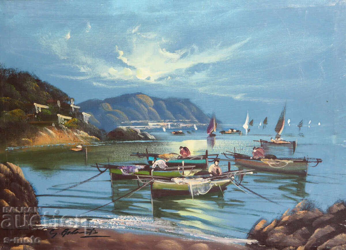 Tablou ulei pe pânză peisaj marin