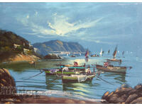 Tablou ulei pe pânză peisaj marin