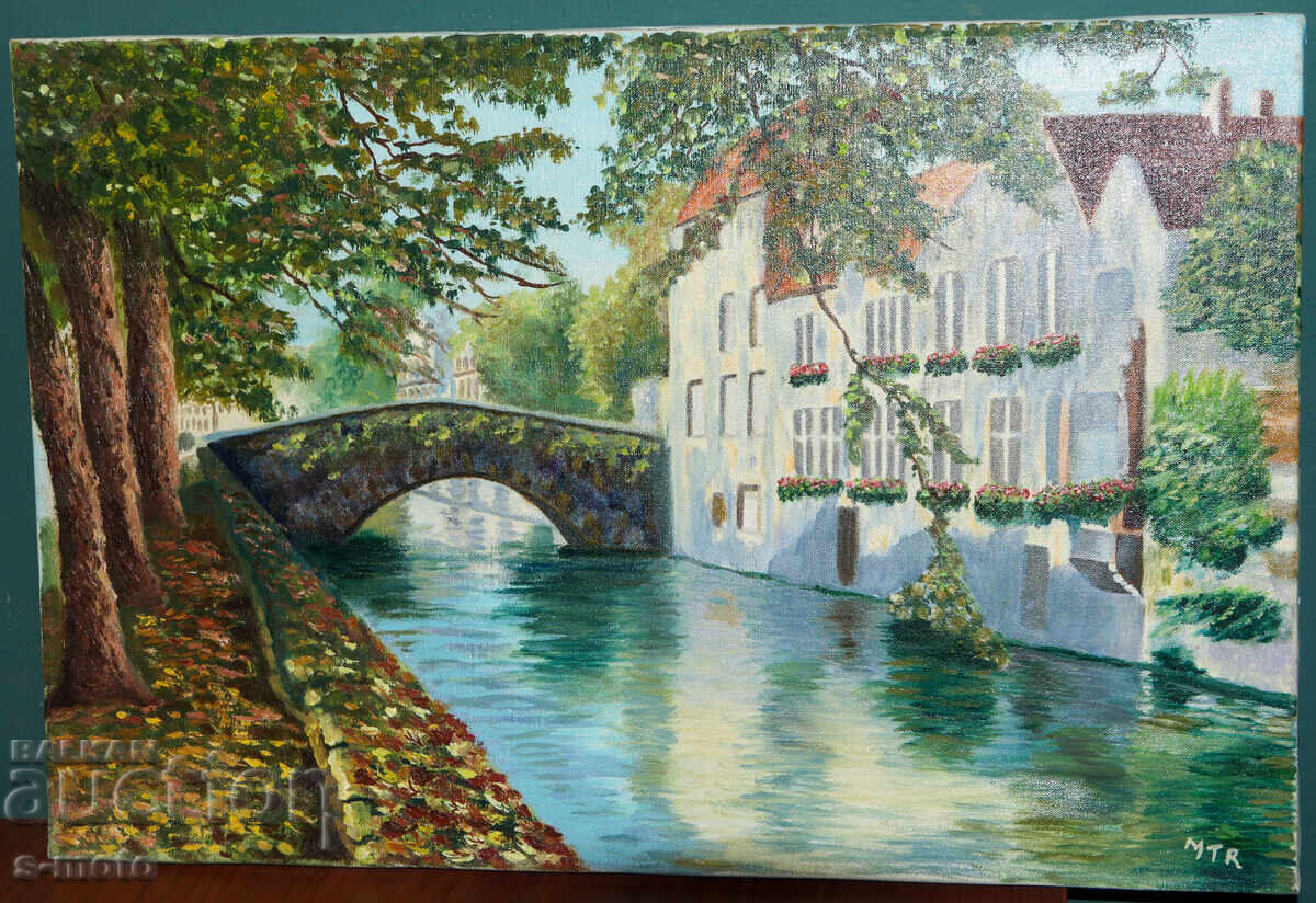 Картина маслени бои градски пейзаж с цена € 200.00 | 391.17 лв.