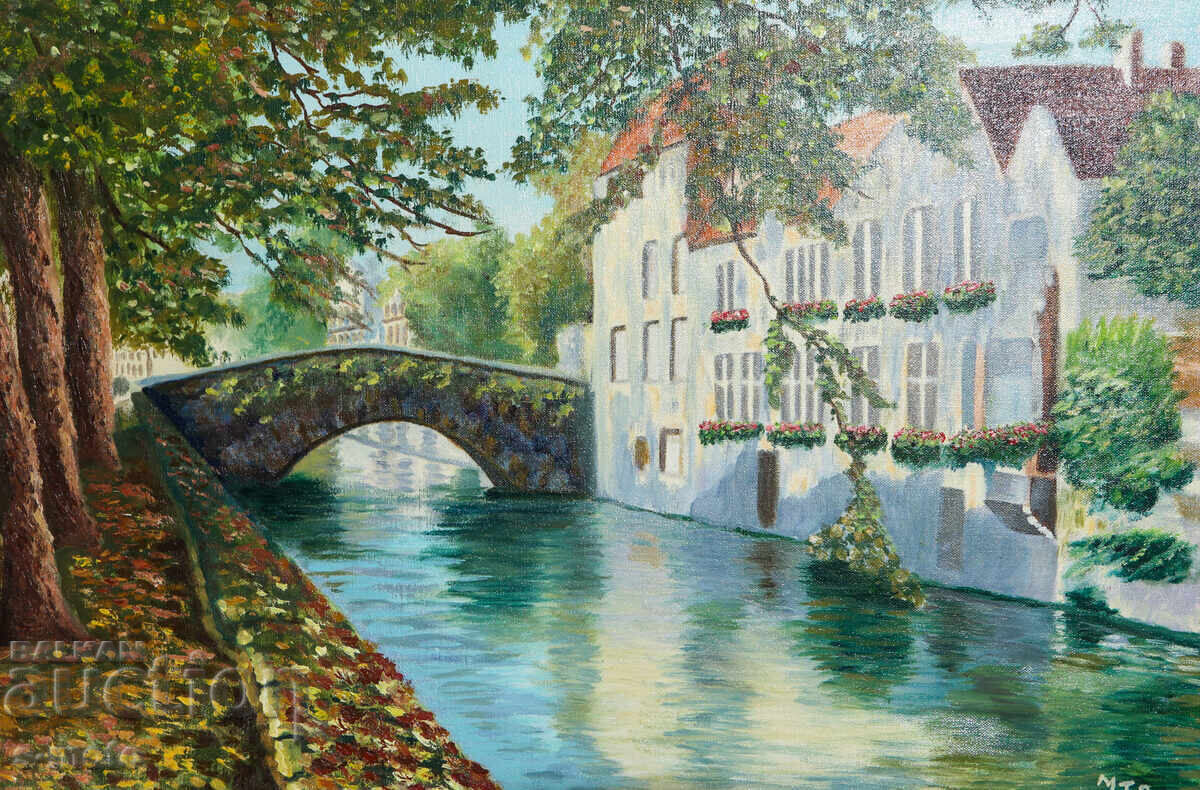 Аукцион Картина маслени бои градски пейзаж