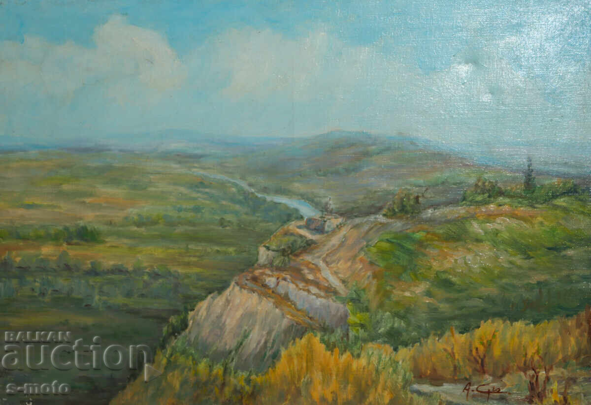 Έργο ζωγραφικής με λάδι, τοπίο Έργο ζωγραφικής με λάδι, τοπίο