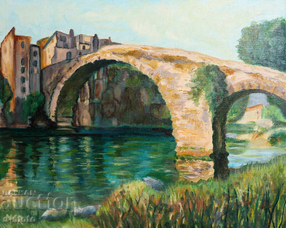 Oil painting, cityscape