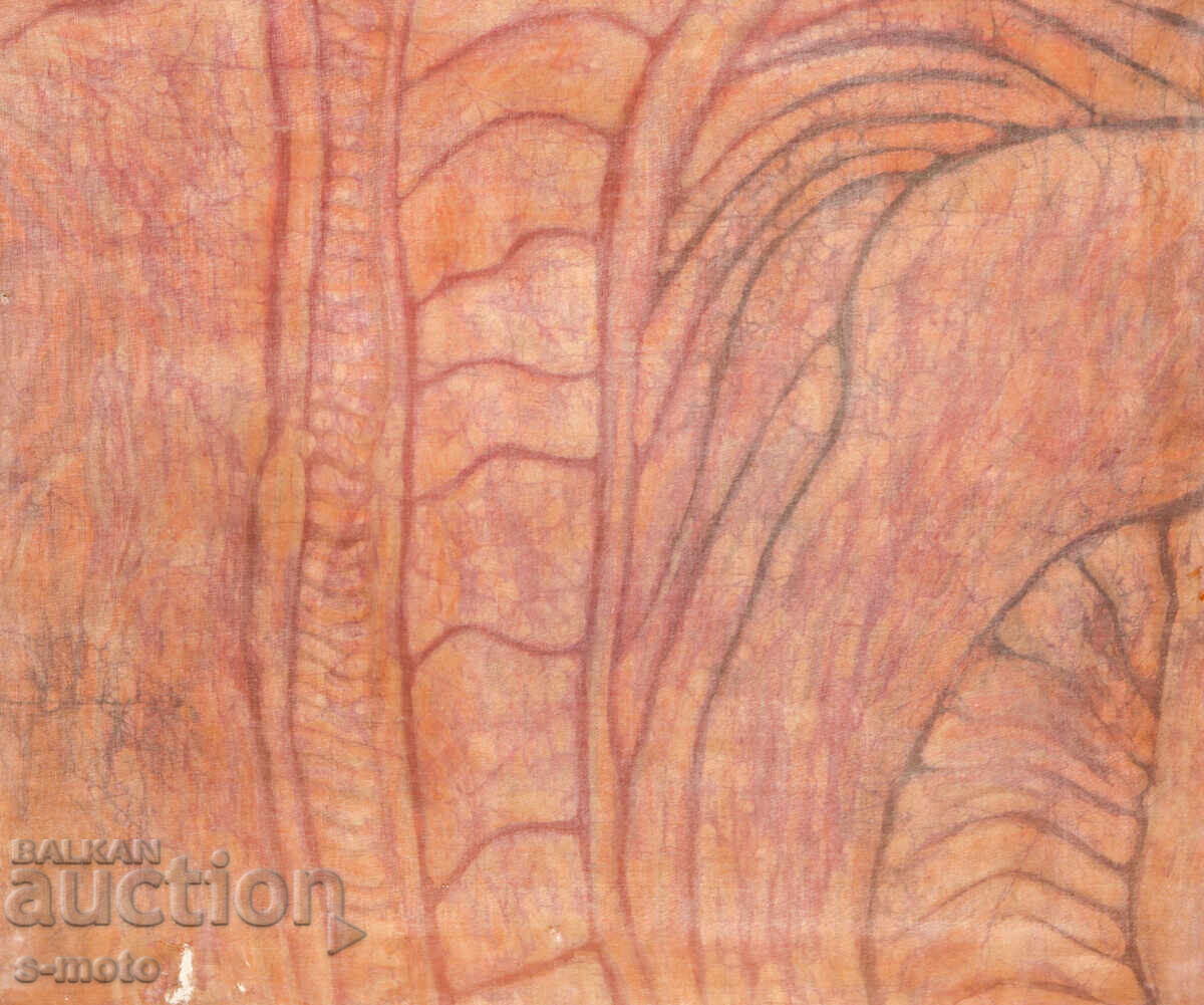 Pictură compoziție abstractă acuarelă batik - 7