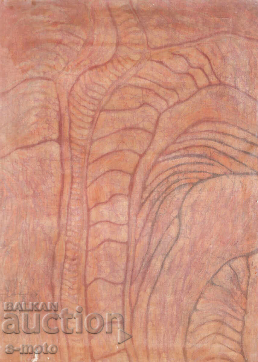 Pictură compoziție abstractă acuarelă batik