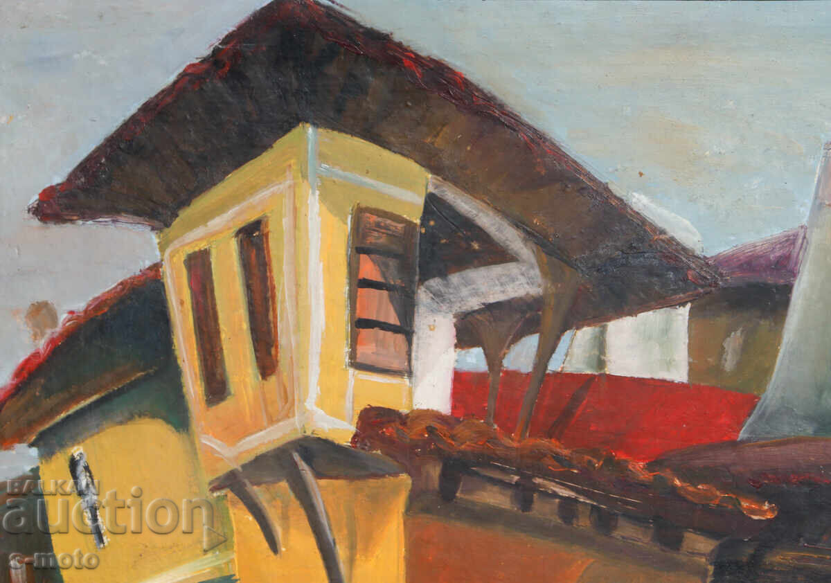 Παράδοση Παλιός ελαιογραφία αγροτικό τοπίο