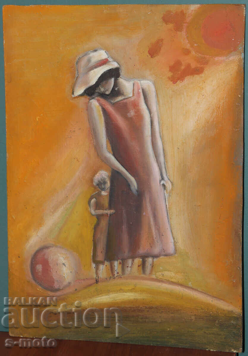 Licitație Tablou pictat în ulei, figuri