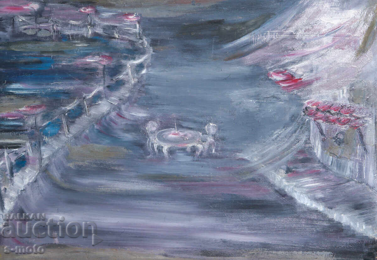 Аукцион Картина маслени бои градски пейзаж Аукцион Картина маслени бои градски пейзаж