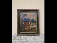 Foarte veche, unică, pictură antică, ulei pe pânză