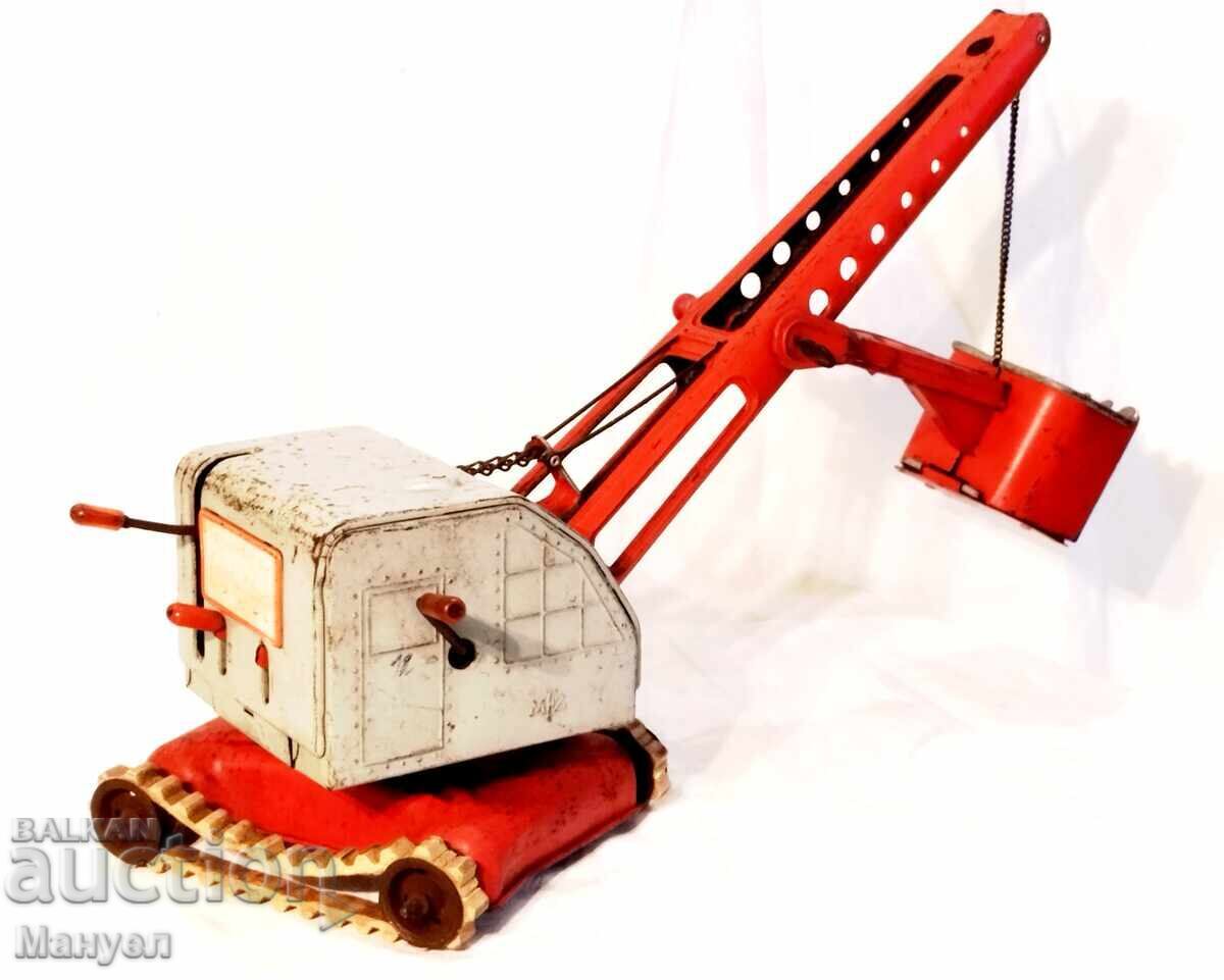 Old toy, excavator "MFZ", Germany Old toy, excavator "MFZ", Germany