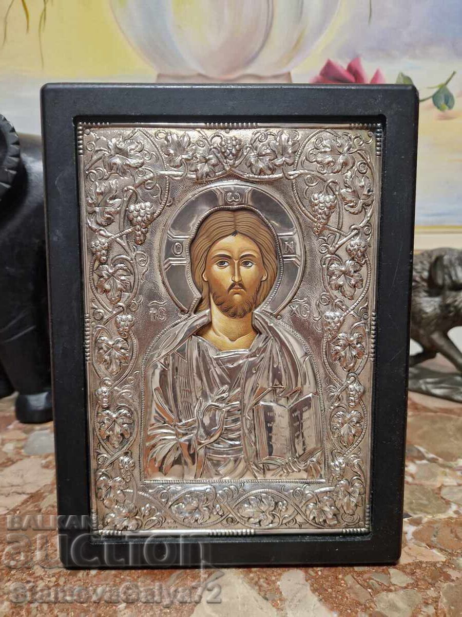 O icoană minunată din argint antic cu certificat cu preț € 99.00 | 193.63 BGN