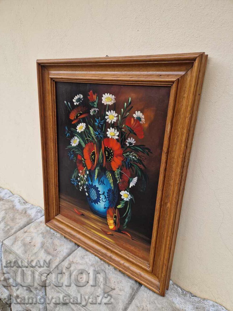 Φανταστική αντίκα γερμανικός πίνακας λαδομπογιά φαζέρ - 5