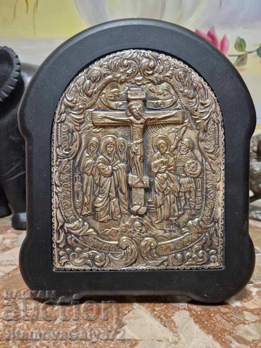 Licitație Excelentă icoană antică de argint cu certificat