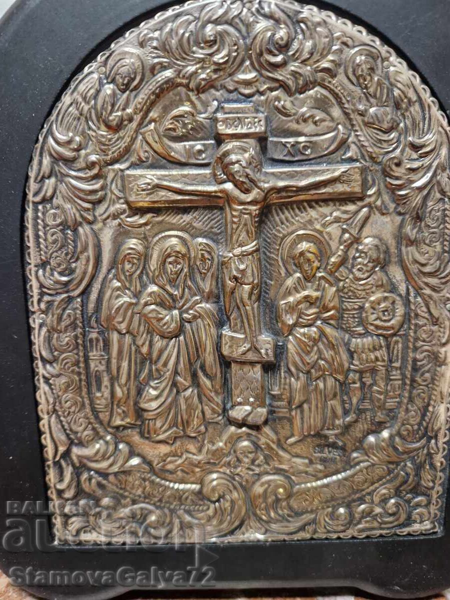 Excelentă icoană antică de argint cu certificat - 6