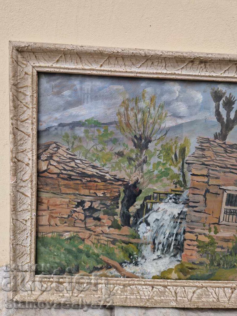 Παλιά όμορφη αντίκα πίνακας Βούλγαρος δημιουργός - 6