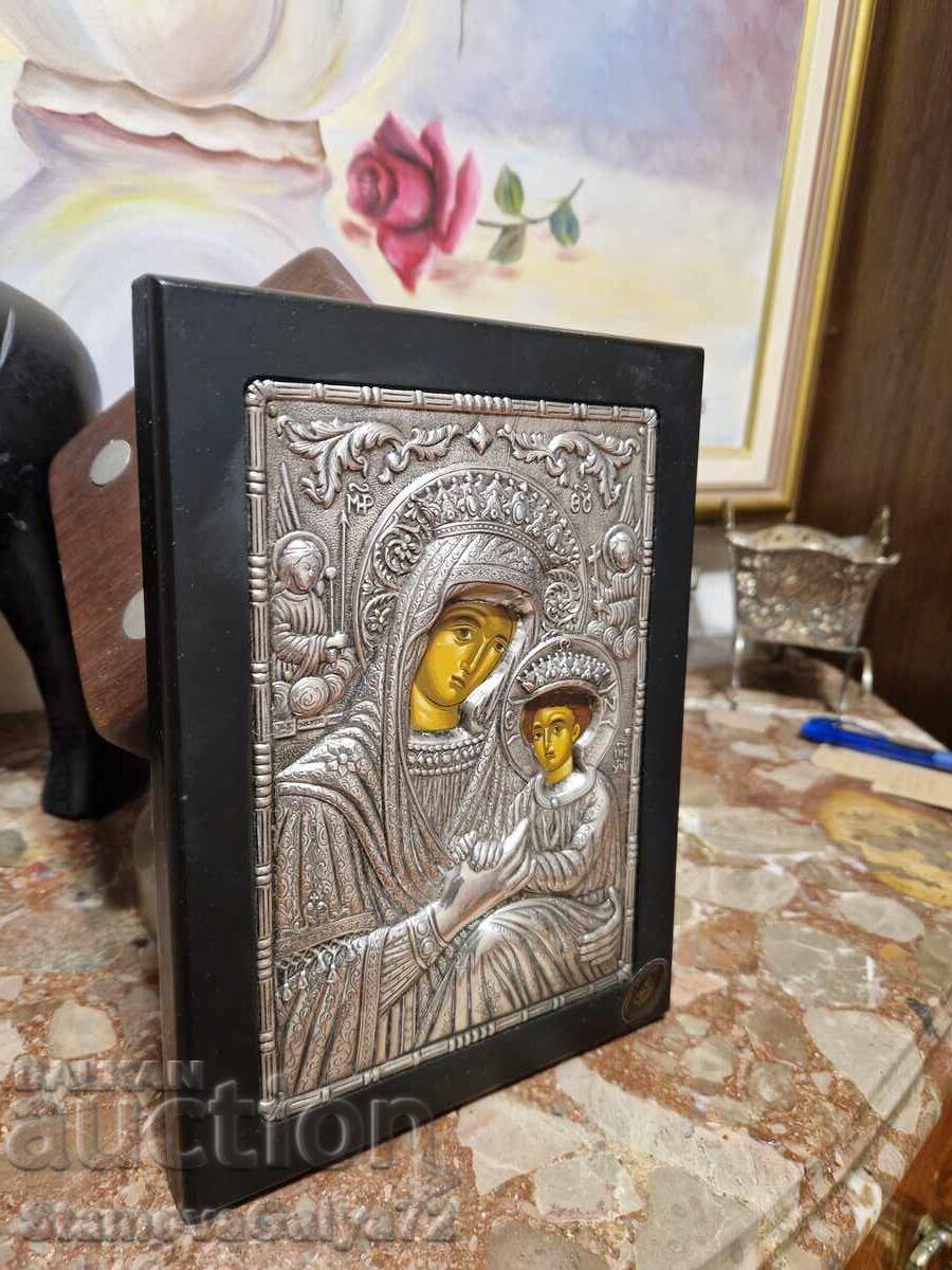 Μια υπέροχη αντίκα ασημένια εικόνα με πιστοποιητικό - 5