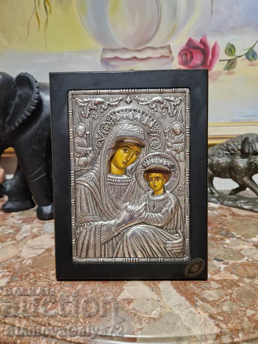 O minunată icoană din argint antic cu certificat O minunată icoană din argint antic cu certificat