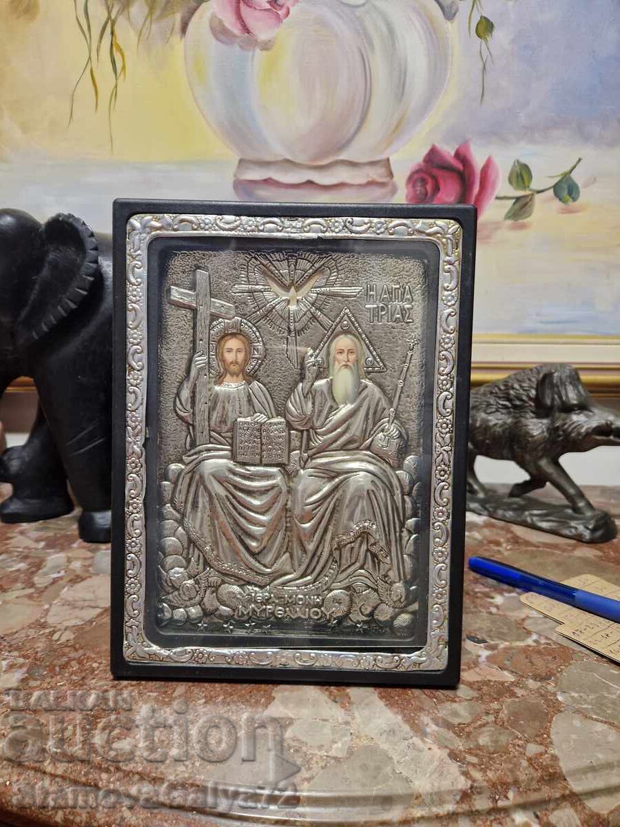 Minunată icoană antică Sfânta Treime certificat