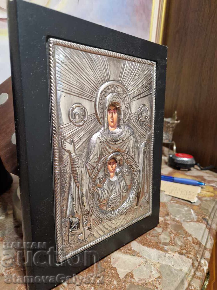 Excelentă icoană antică de argint cu certificat - 5