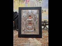 Excelentă icoană antică de argint cu certificat