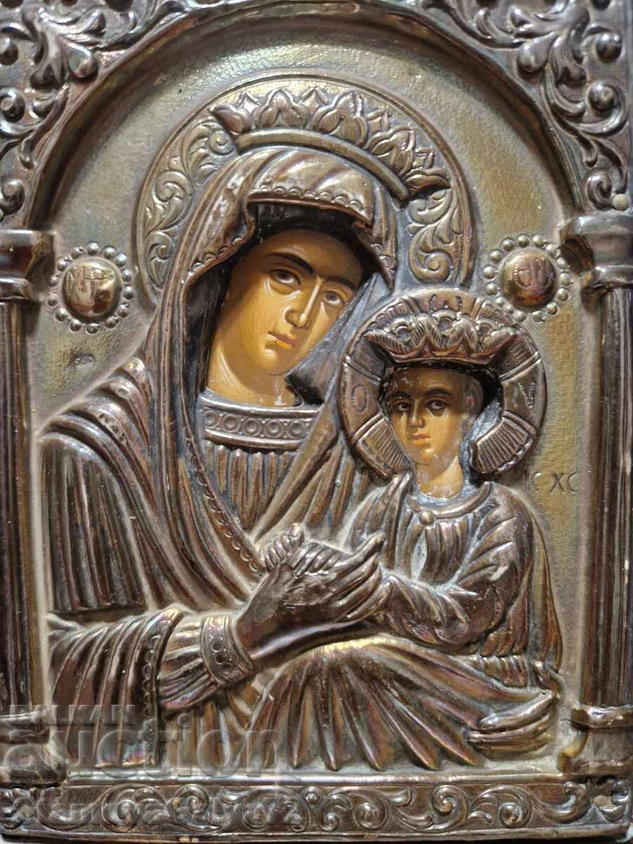 Παράδοση Μοναδική αντίκα ασημένια εικόνα με πιστοποιητικό