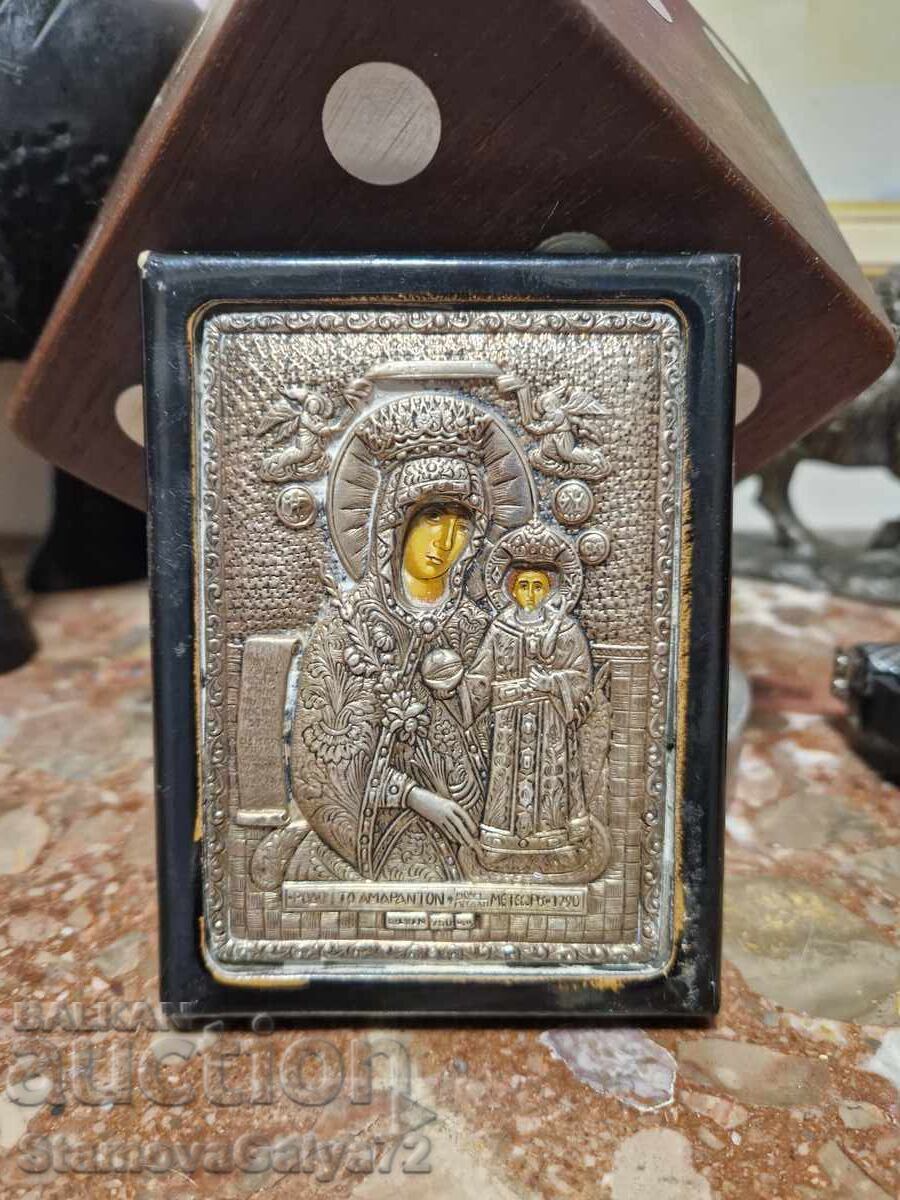 A lovely antique silver icon with certificate with price € 73.00 | 142.78 BGN A lovely antique silver icon with certificate with price € 73.00 | 142.78 BGN
