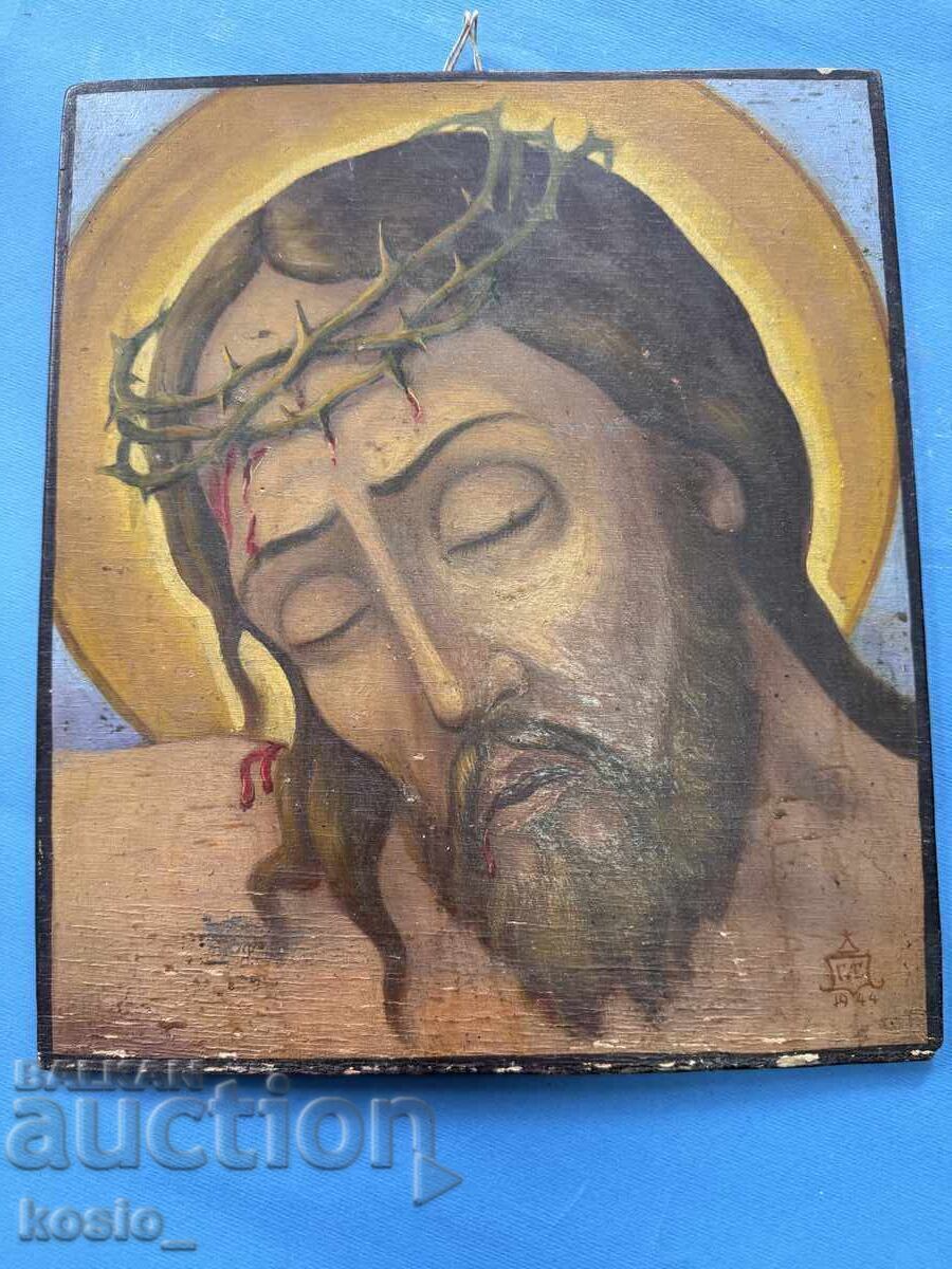 Delivery of Antique icon with monogram - signature