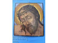 Icoană veche cu monogramă - semnătură